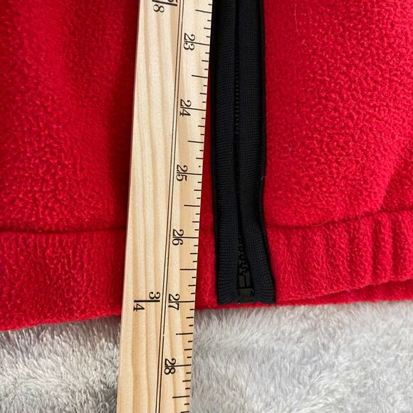 Y2K Eddie Bauer EBTEK Polartec Fleece Jacket Men XLT Red Boxy Full Zip Mock Neck - Picture 10 of 10